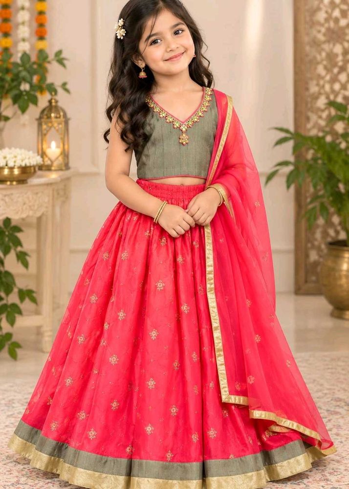 Girls' Ethnic Lehenga Choli Set