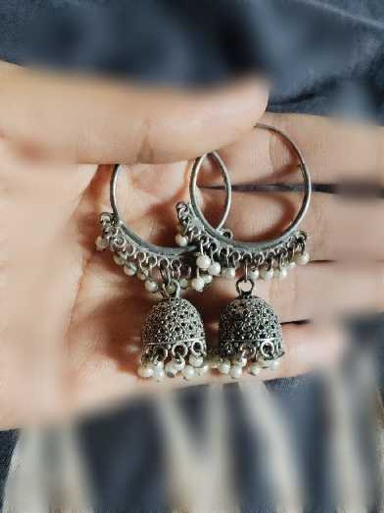 Boho Jhumka Hoop Earrings