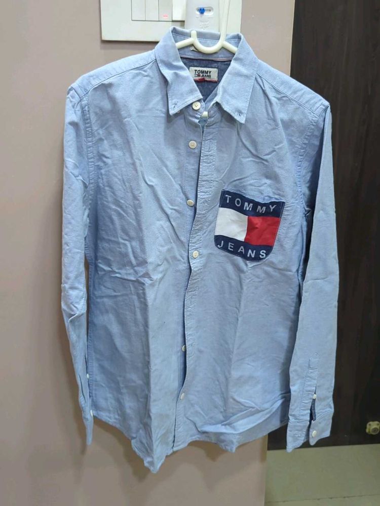 Tommy Jeans Men's Blue Button-Down Shirt