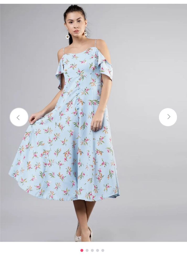 Light Blue Floral Print Dress