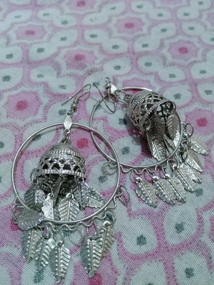 Boho Leaf Hoop Earrings