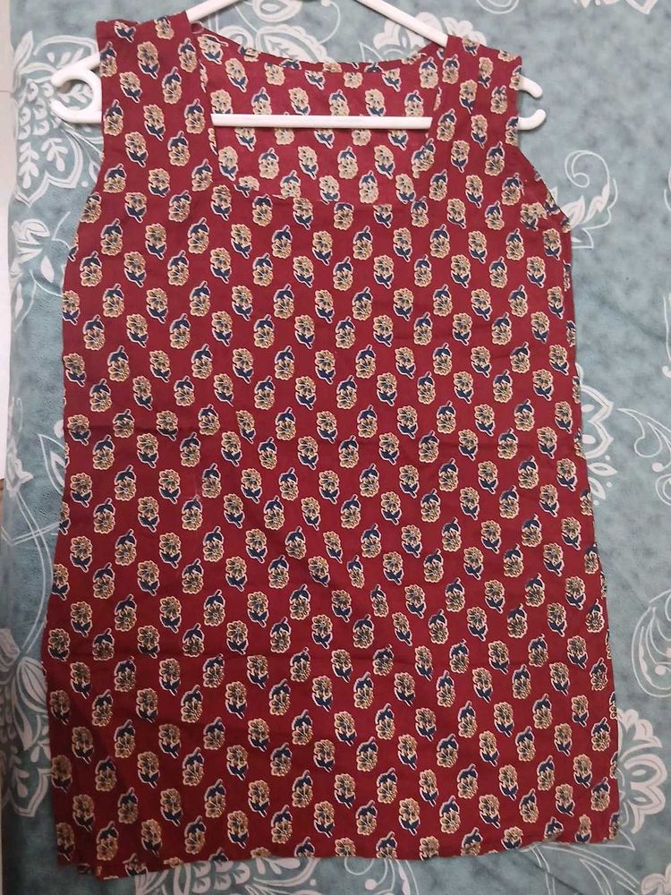 Chic Sleeveless Printed kurta