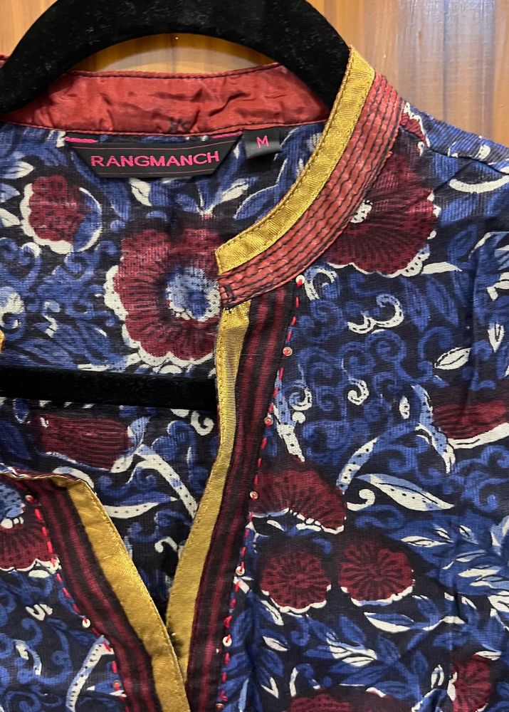 Rangmanch Blue Floral Kurta
