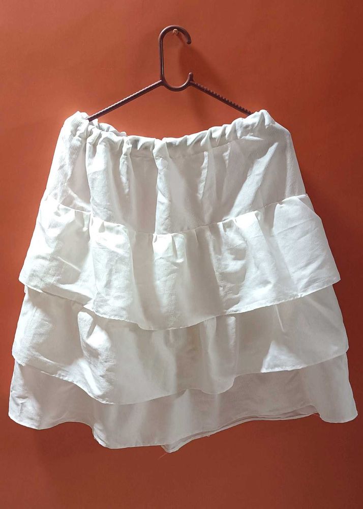 Price Drop!!!! White Ruffle Mini Skirt