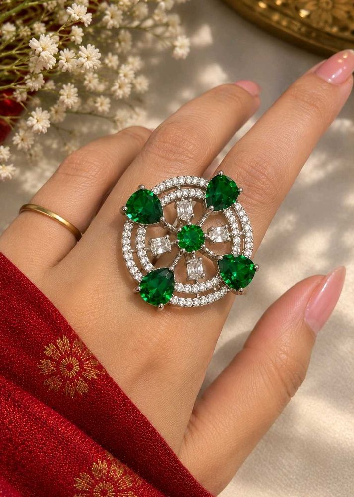 Studed American Daimond Ring