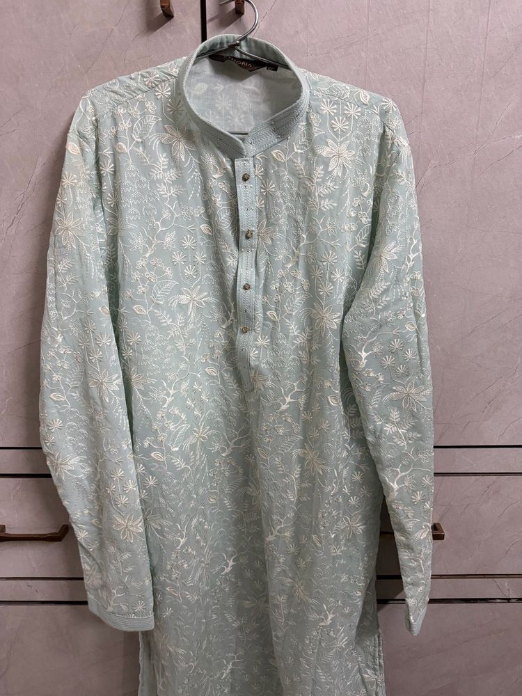 Men kurta pajama blue light