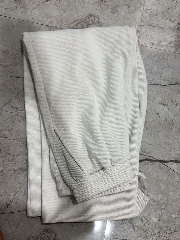 White Corduroy Jogger Pants