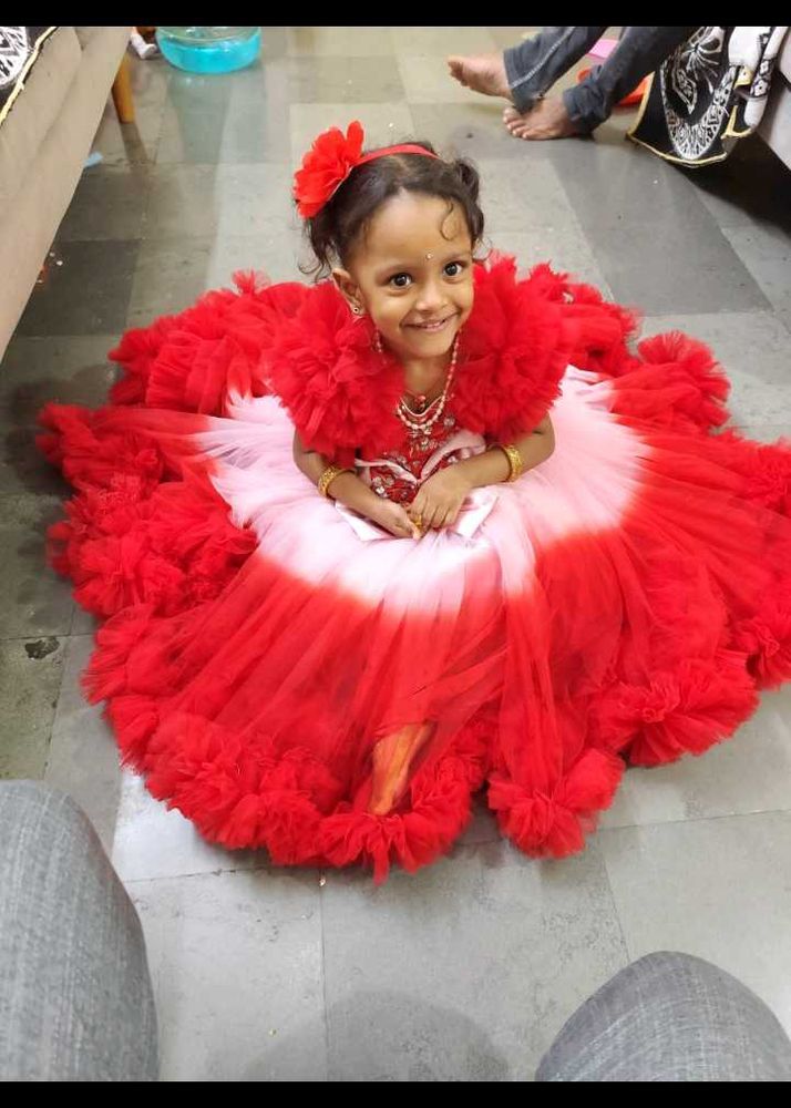 Red Ruffled Party Dress