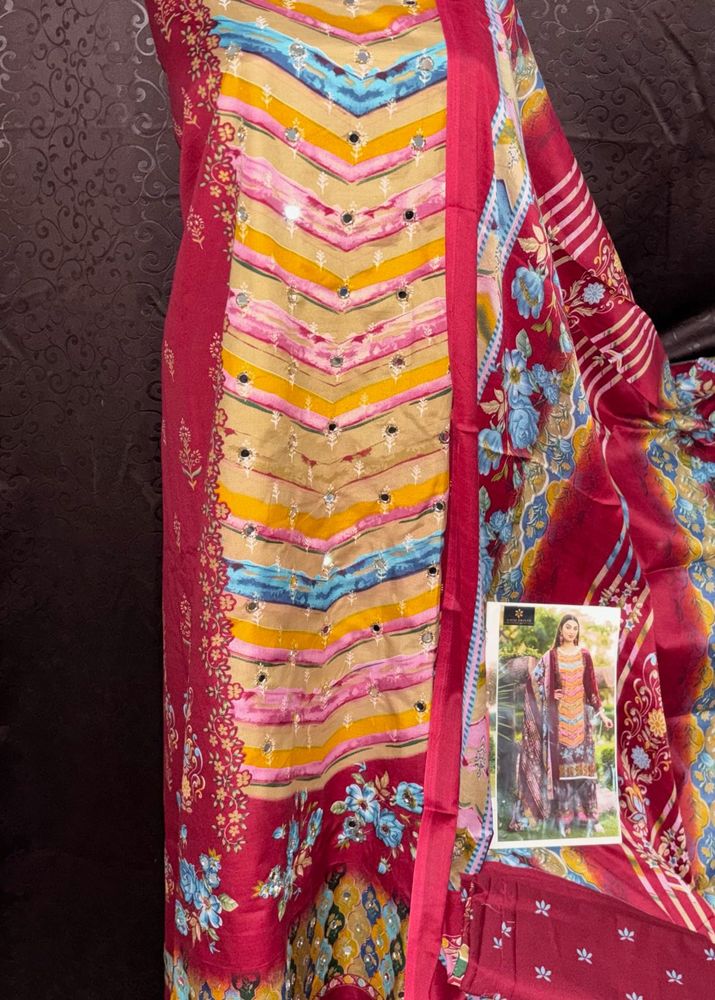 Elegant Unstitched Dress Material