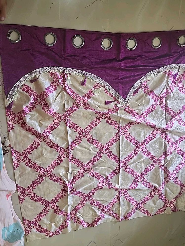 Elegant Purple &amp; Cream Curtains