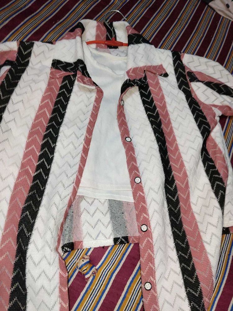 Chic Striped Button-Up Top