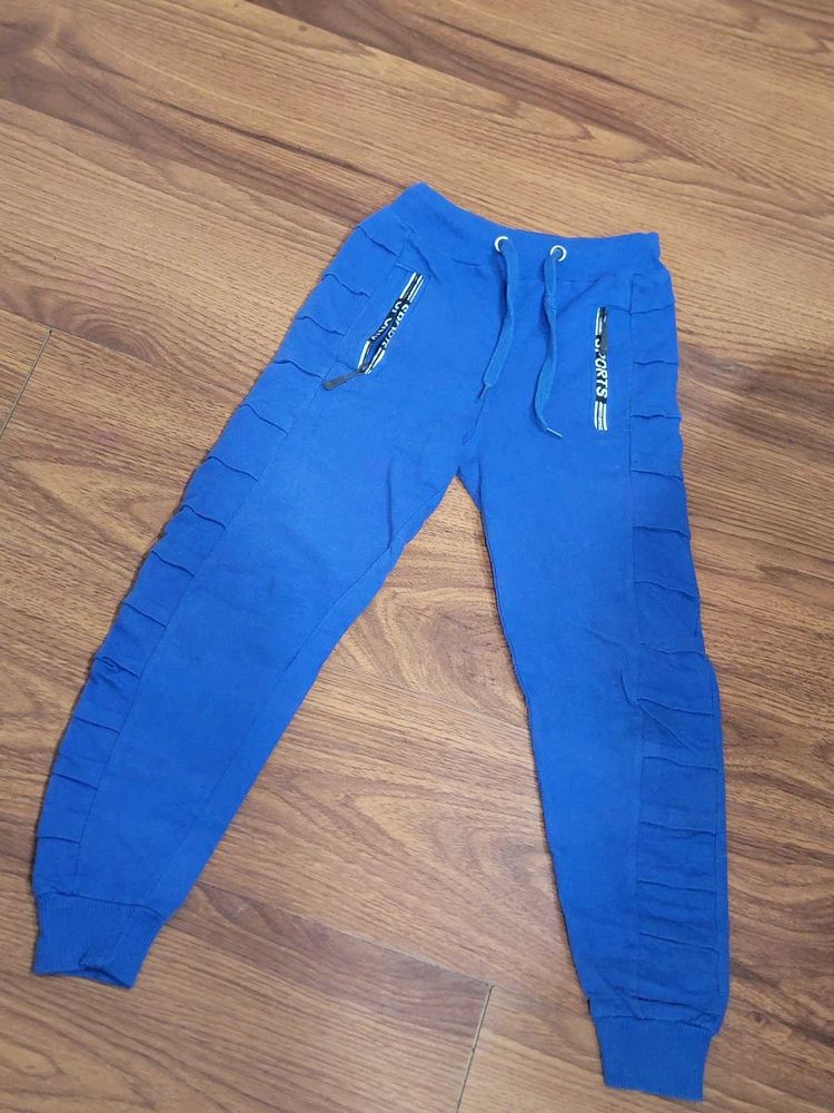 Blue Casual Kids Pants