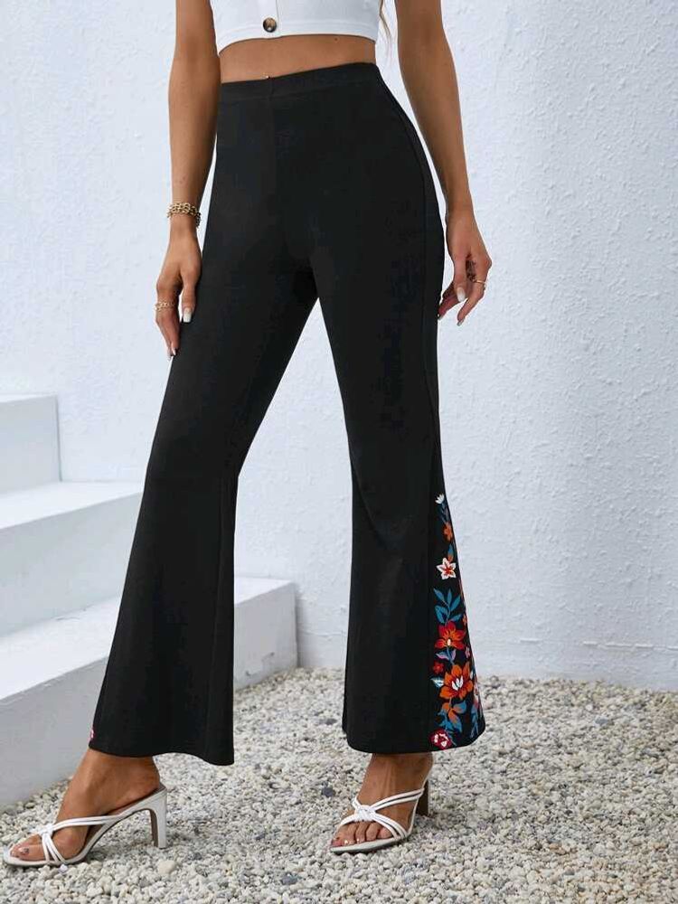 Embroidered Flare Pants