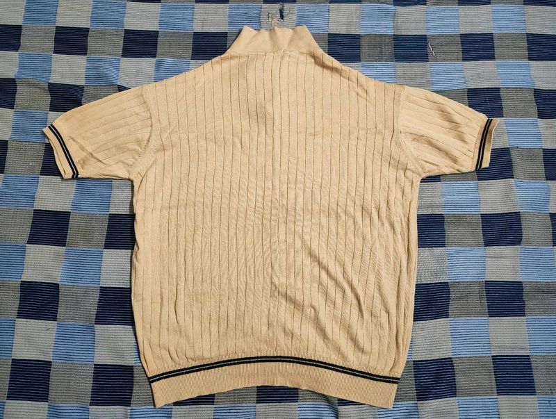Men's Ribbed Mock Neck Short Sleeve T-Shirt