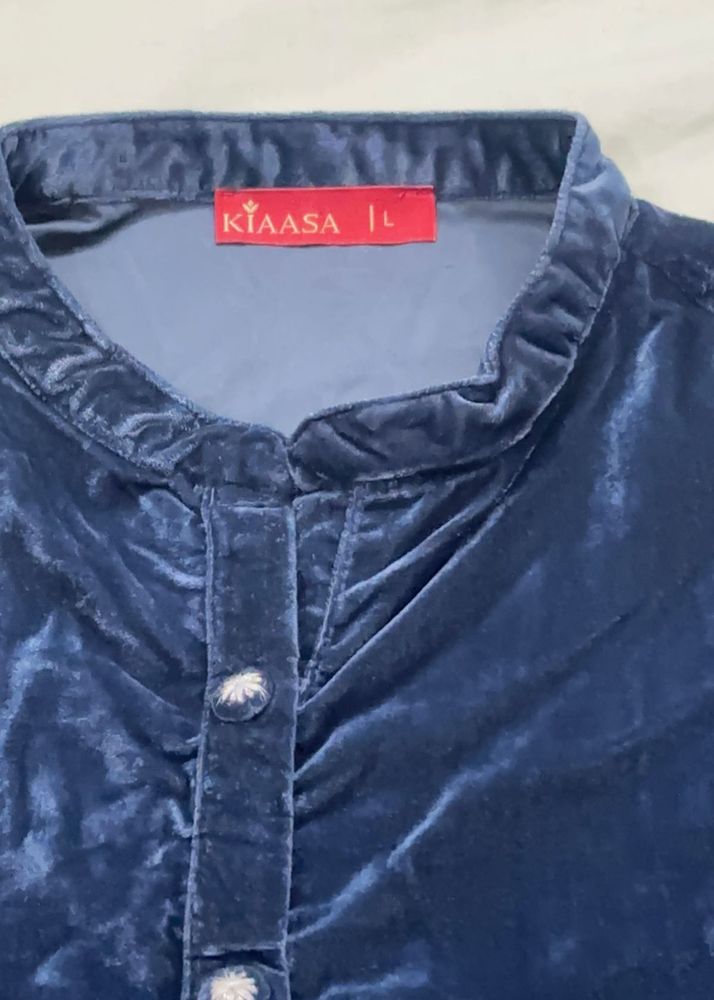 Beautiful Blue Velvet Kurta