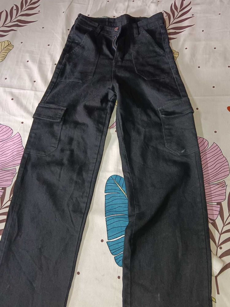 Dark Wash Cargo Pants