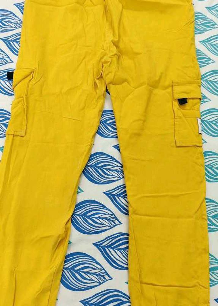Bright Yellow Cargo Pants for women