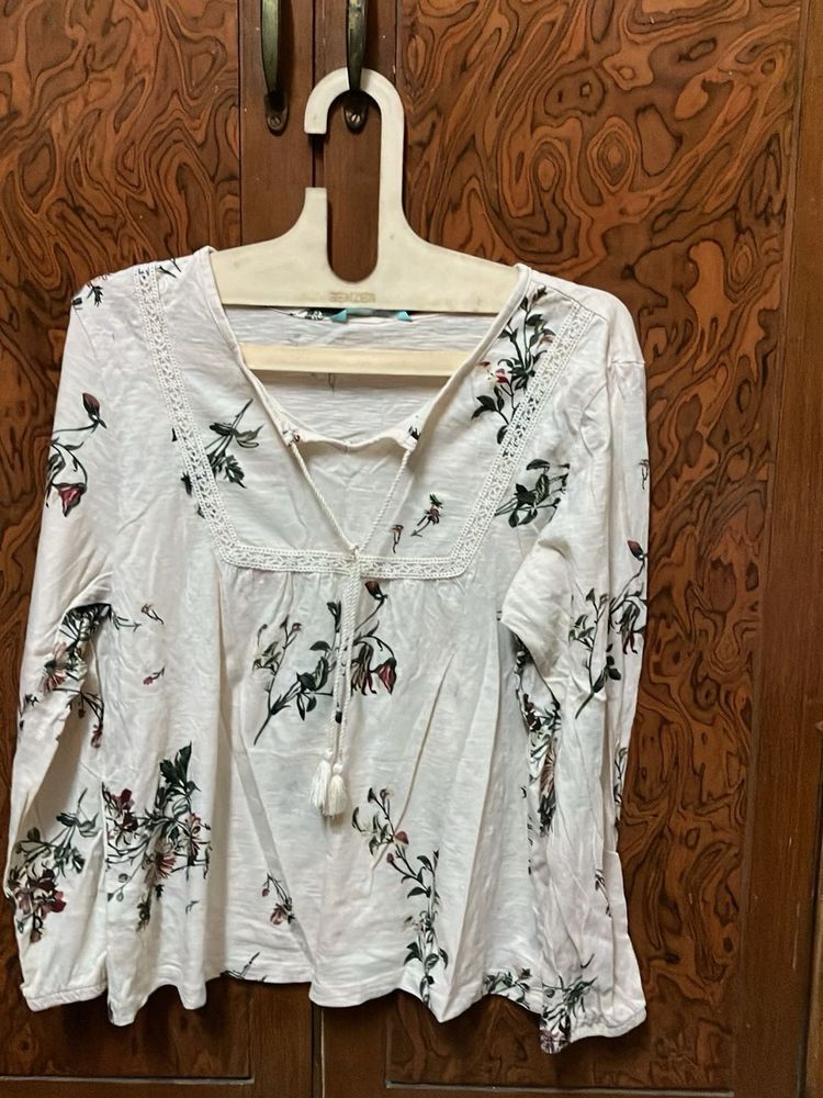 Boho Floral Print Tunic Top