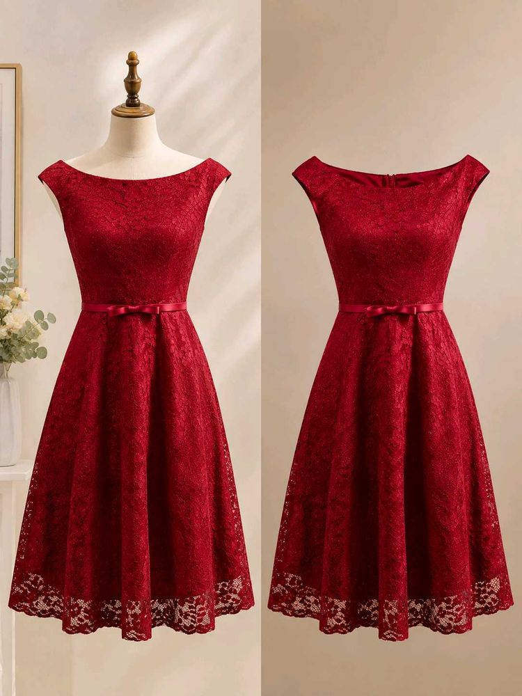 Elegant Red Lace Dress