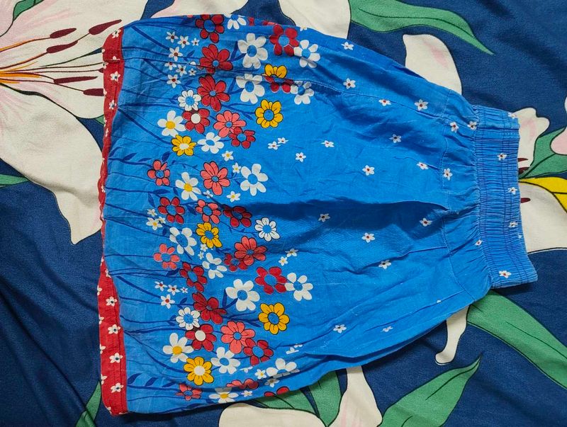 Blue Floral Skirt
