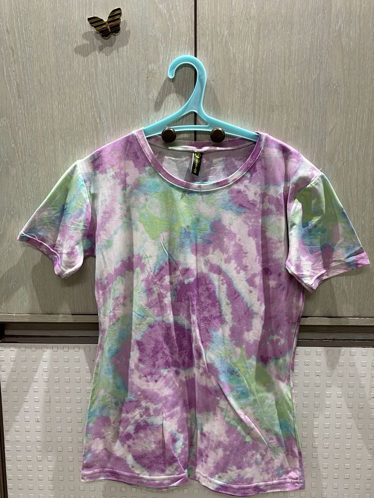 Tie-Dye Purple &amp; Green T-Shirt