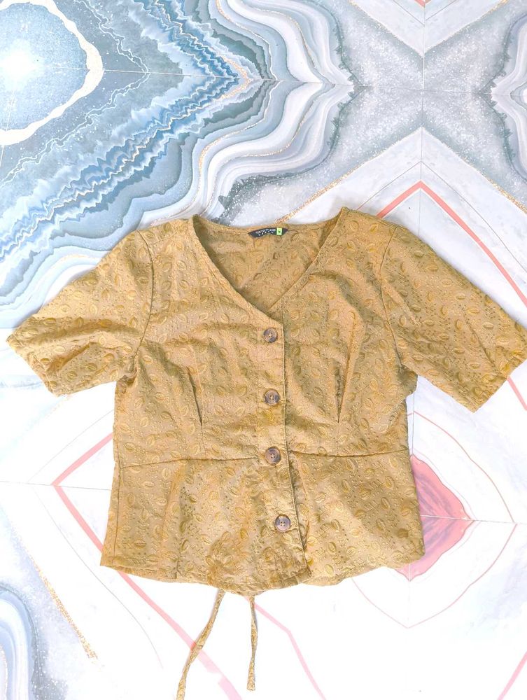 Stylish Textured Button-Up Top