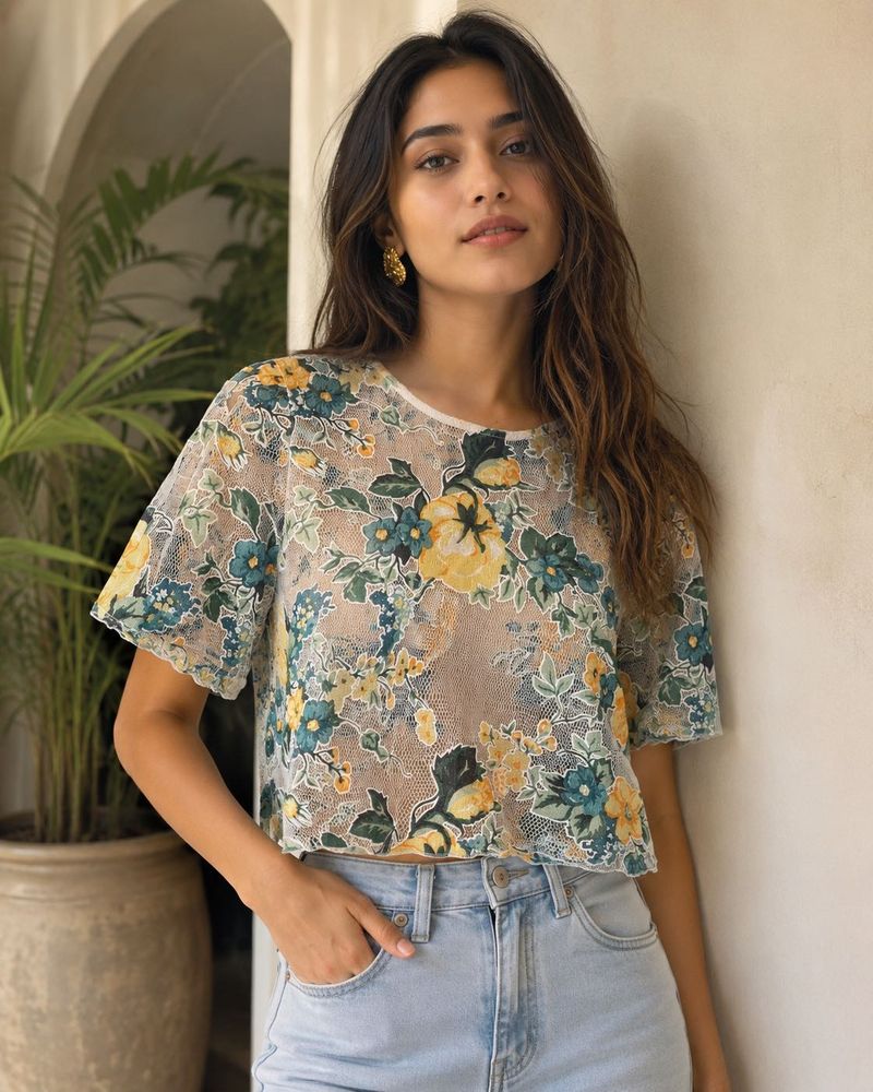 Floral Lace Crop Top