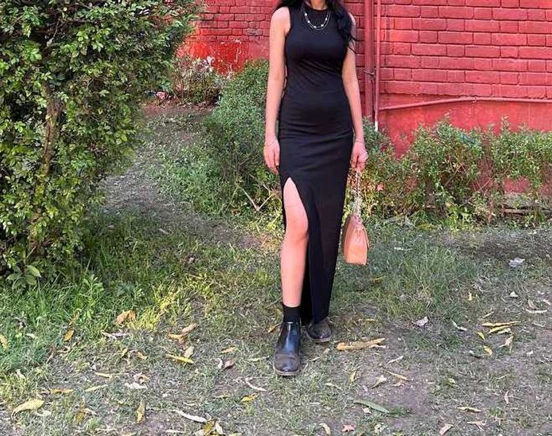 Sleek Black Maxi Dress with Slits