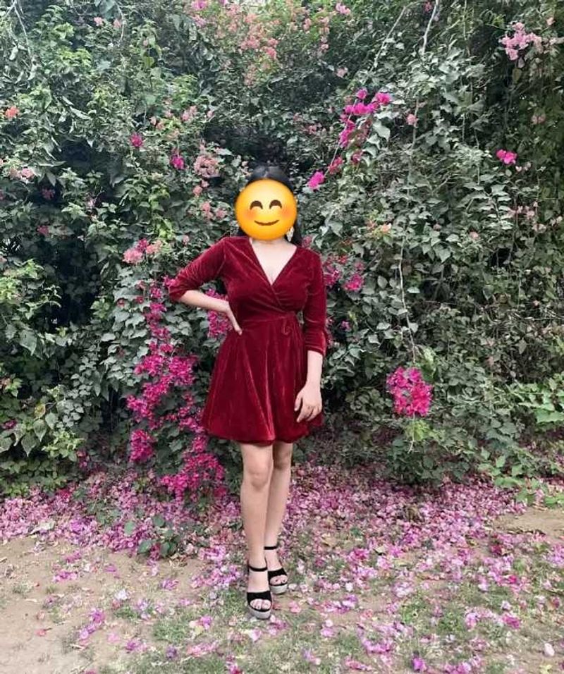 Burgundy Velvet Mini Dress