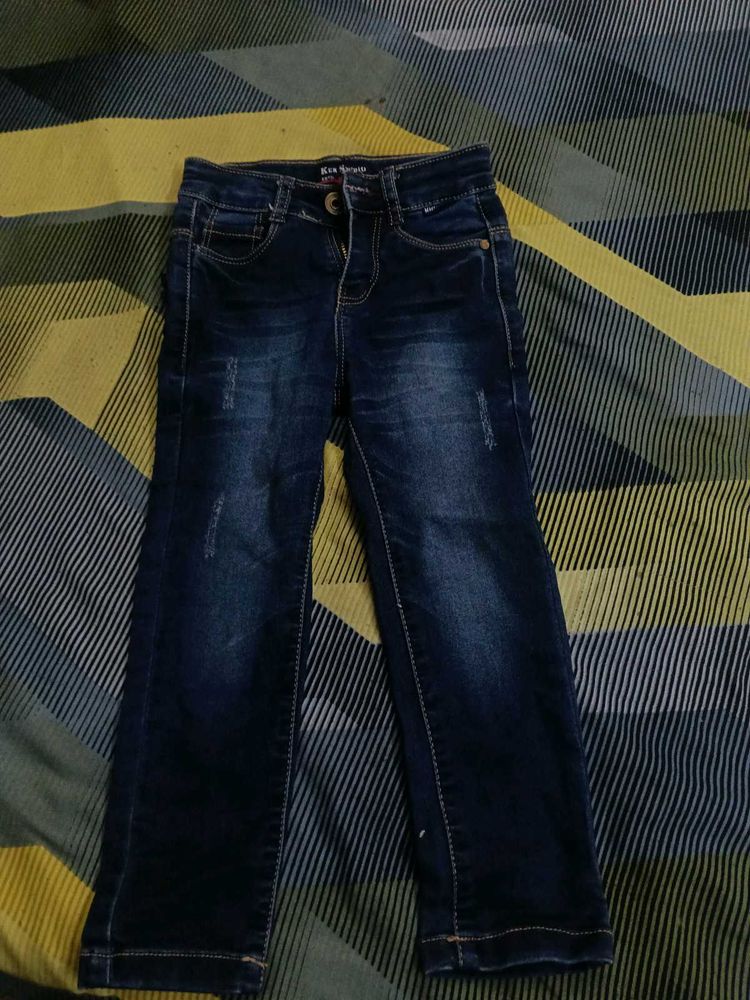 Blue Distressed Jeans 3-4 yrs