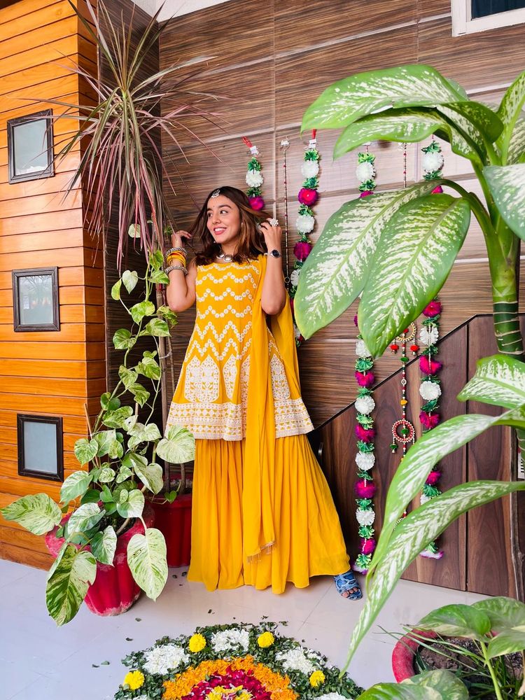Mustard Sharara Set