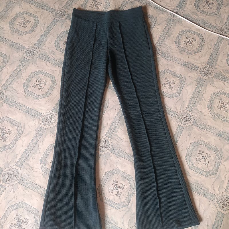 Textured Boot Cut Pants In 28"
