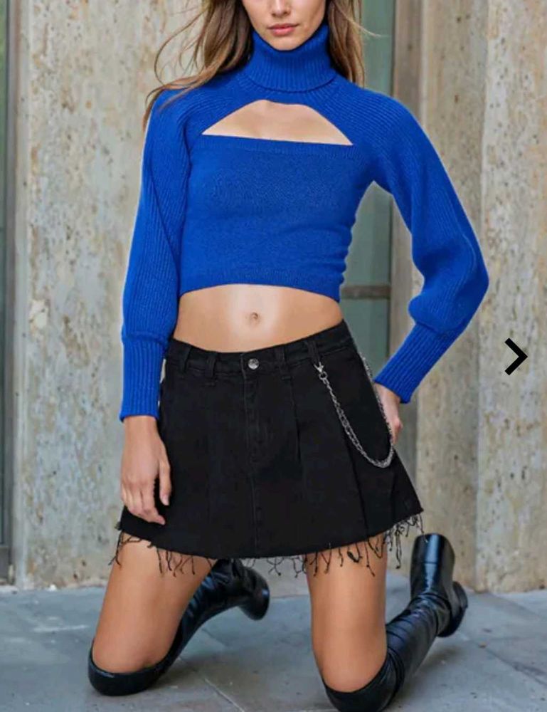 Shein Chic Cutout Turtleneck Sweater