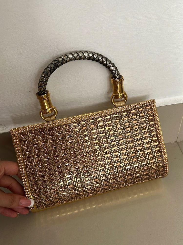 Sparkling Gold Evening Clutch Bag