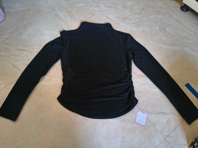 Sparkly Black Long Sleeve glitter Top