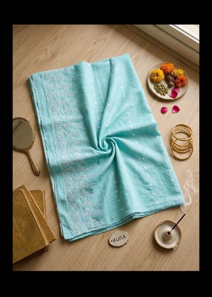 Beautiful Blue chikankari Saree