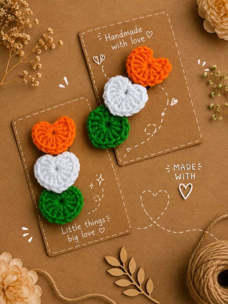 Handmade Crochet Heart Hair Clips