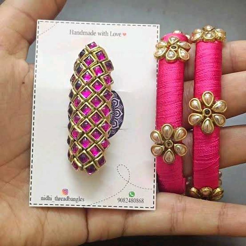 Beautiful Bangles With Saree Pin