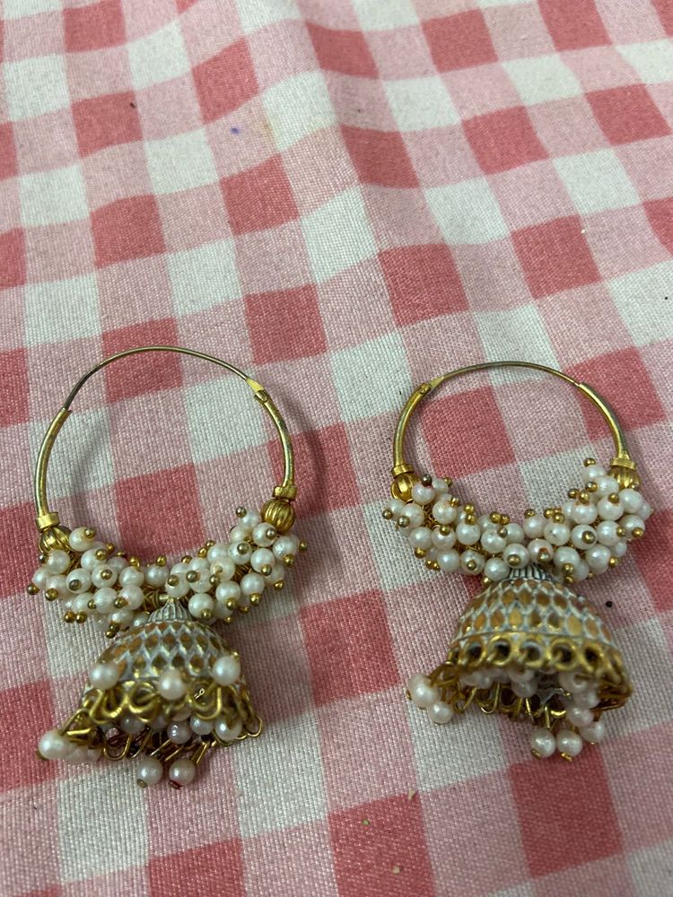 Elegant Pearl Jhumka Earrings