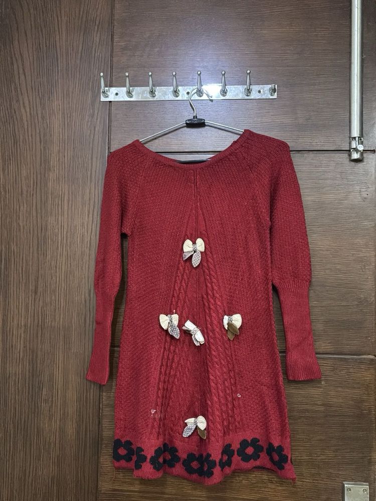 Cute Red Knit Dress