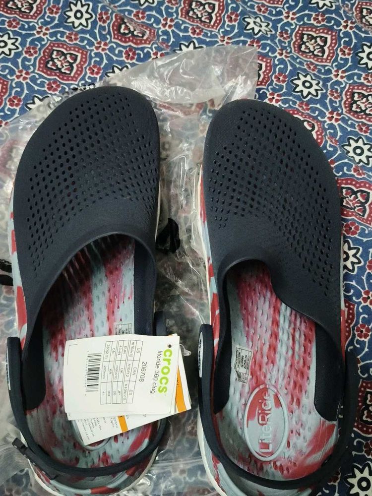 Crocs LiteRide Clogs - Blue/Red Tie-Dye