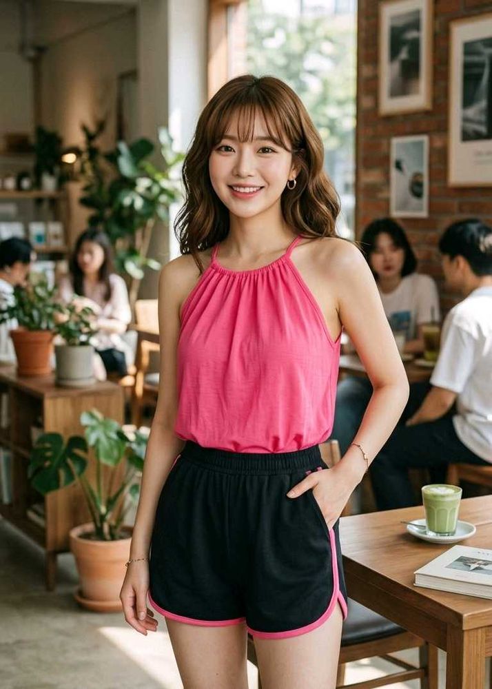 Cute Pink Halter Neck Top