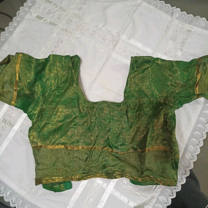 Green Golden Silk Blouse