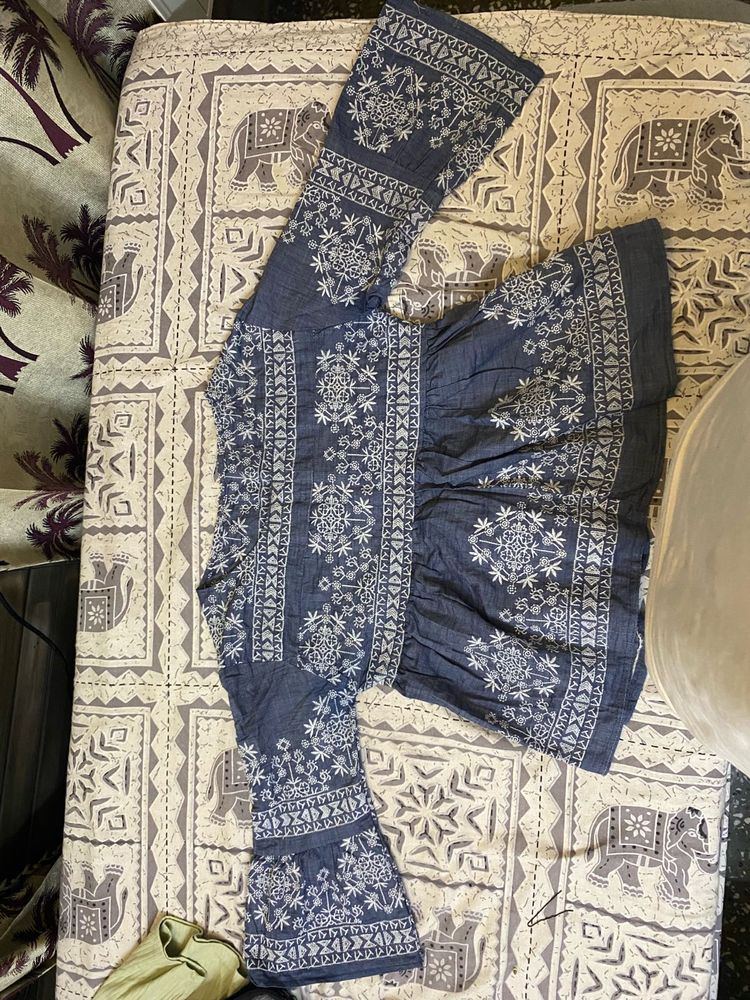 Boho Embroidered Peplum Top