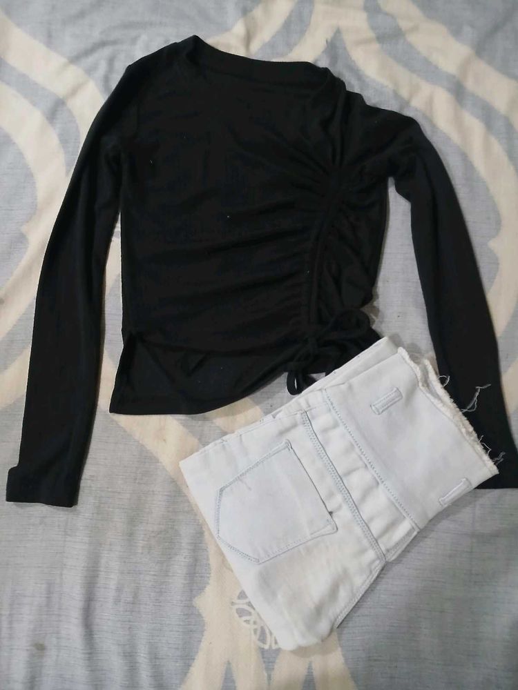 combo Ruched top and jeans