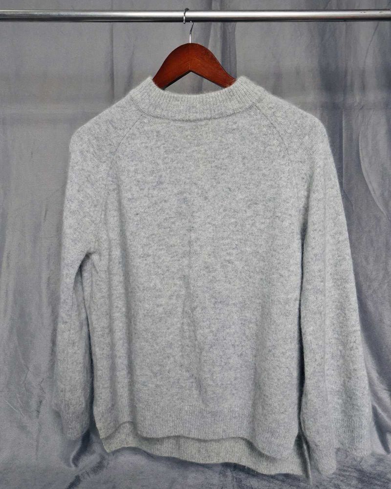 Gray Mock Neck Sweater