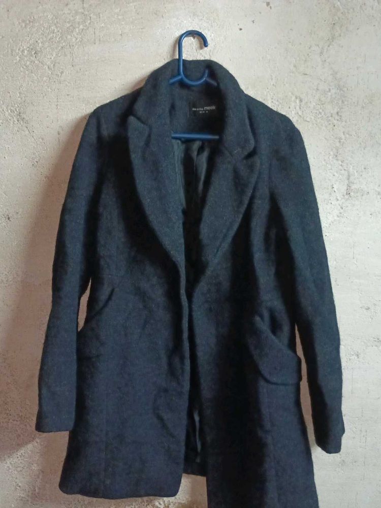 Classic Dark Grey Wool Blend Coat