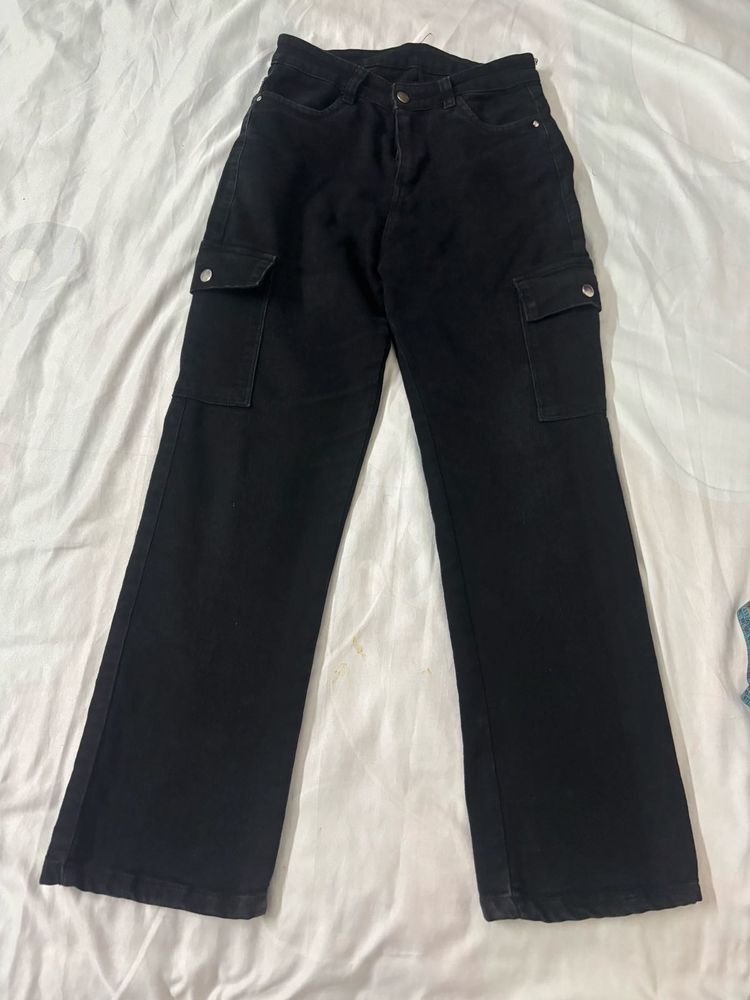 Black Cargo Jeans