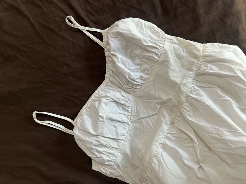 White Spaghetti Strap Mini Dress