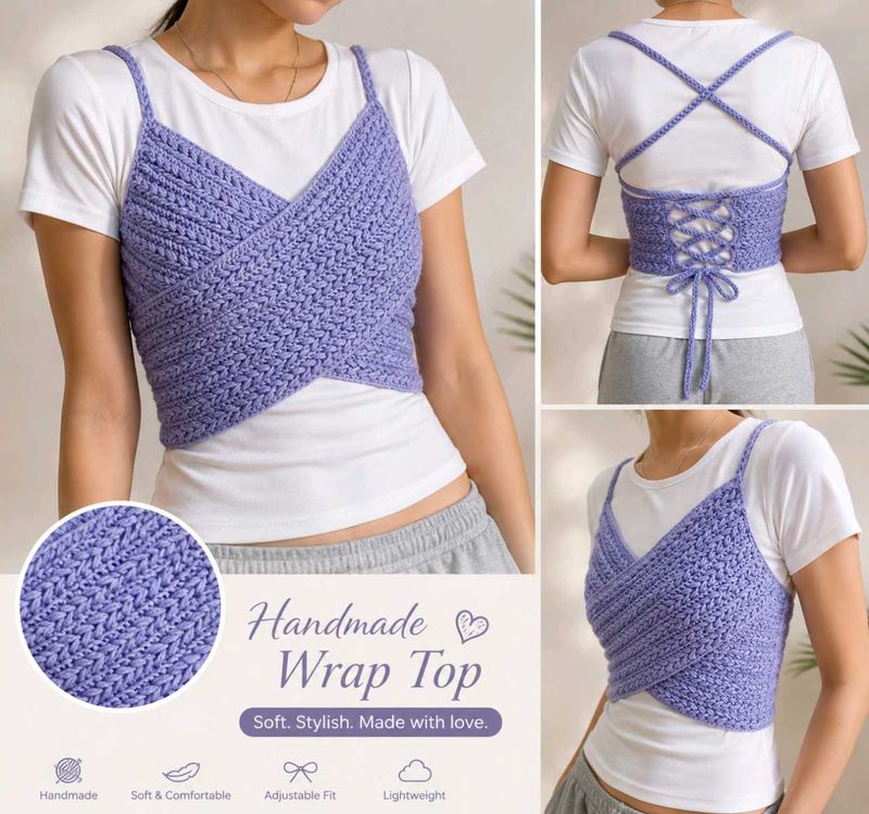 Crocheted Wrap Crop Top